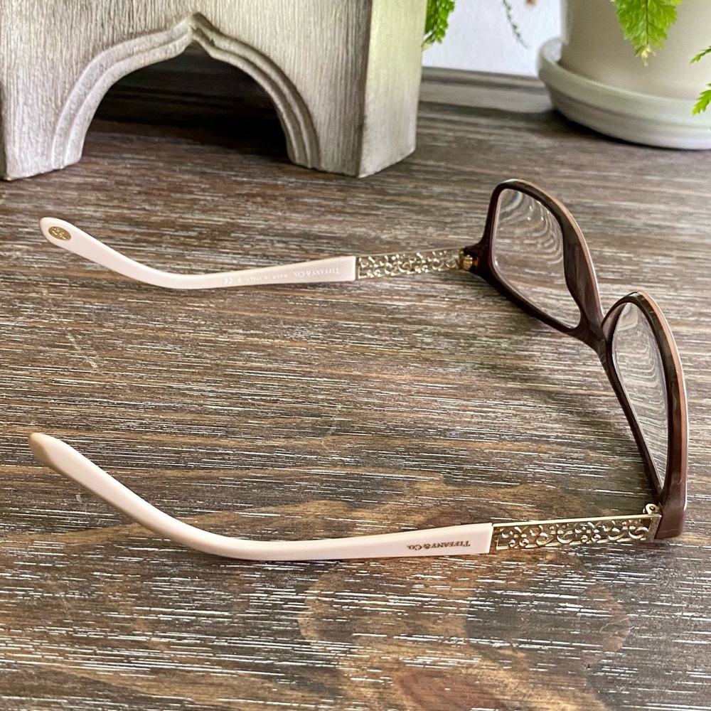 Tiffany & Co. TF 2130 8210 Rectangle Plum Pink Gold Frame Glasses 52*16*140 - Picture 3 of 16